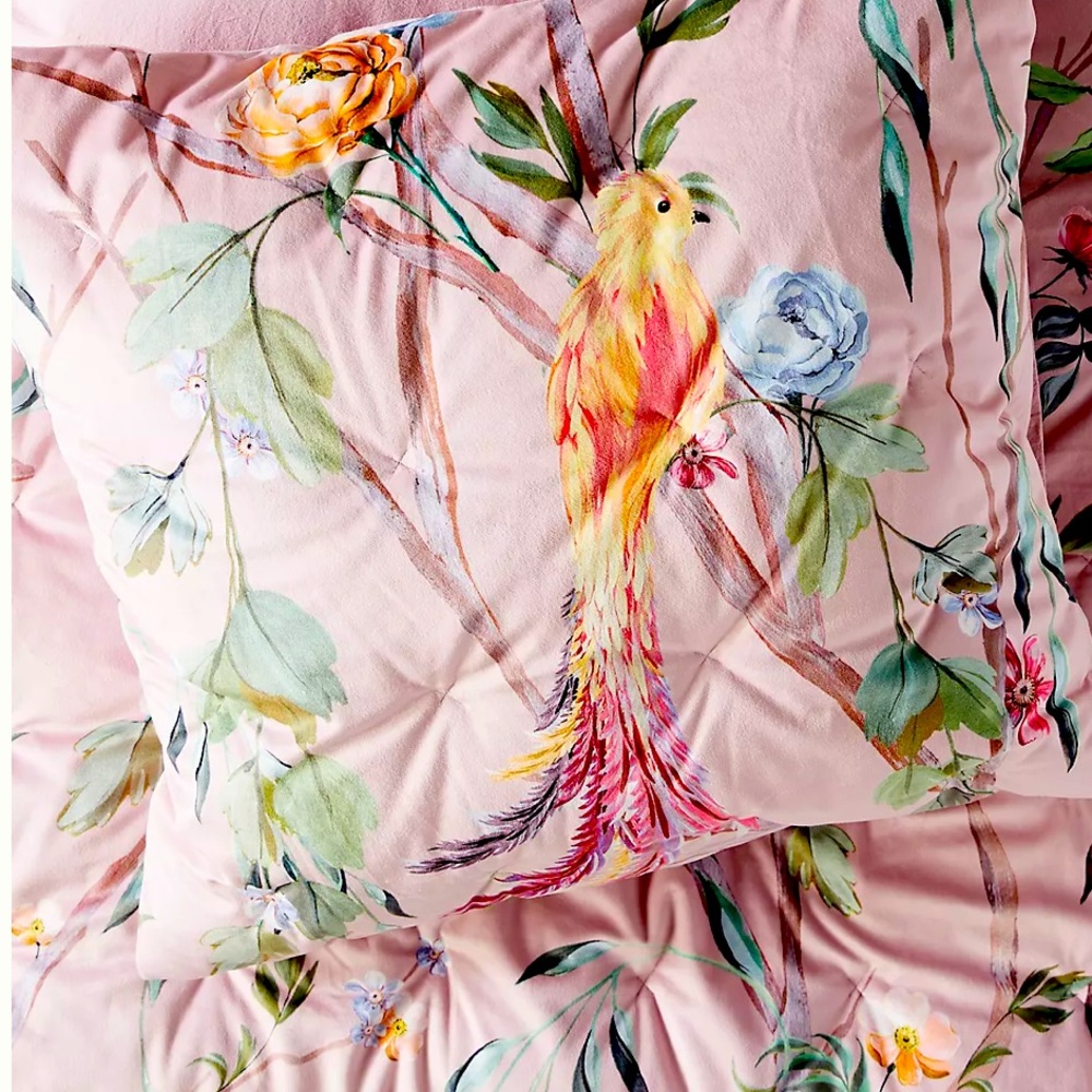 Pair of Anthropologie Velvet Josie Euro Sham Pillowcases